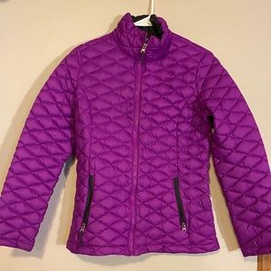 Reversible puffer jacket grey / purple size small